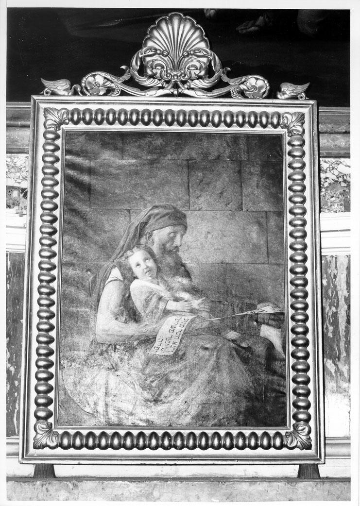 San Gioacchino insegna a scrivere a Maria Vergine (dipinto) di Cantalamessa Giulio (seconda metà sec. XIX)