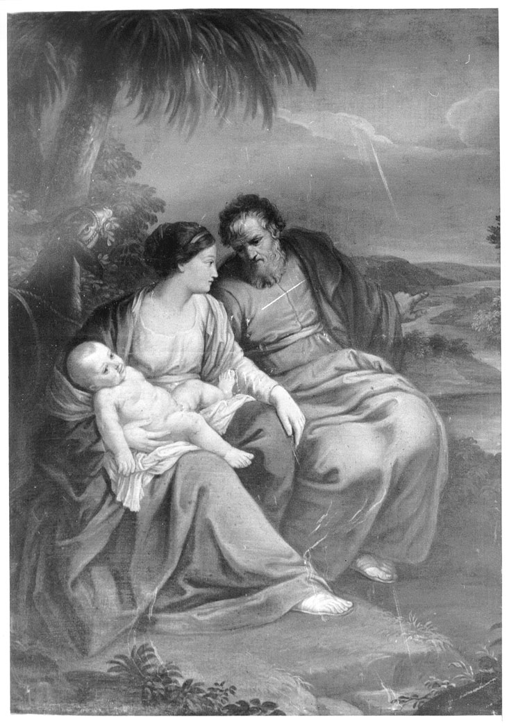 riposo nella fuga in Egitto (dipinto) - ambito marchigiano (prima metà sec. XVIII)