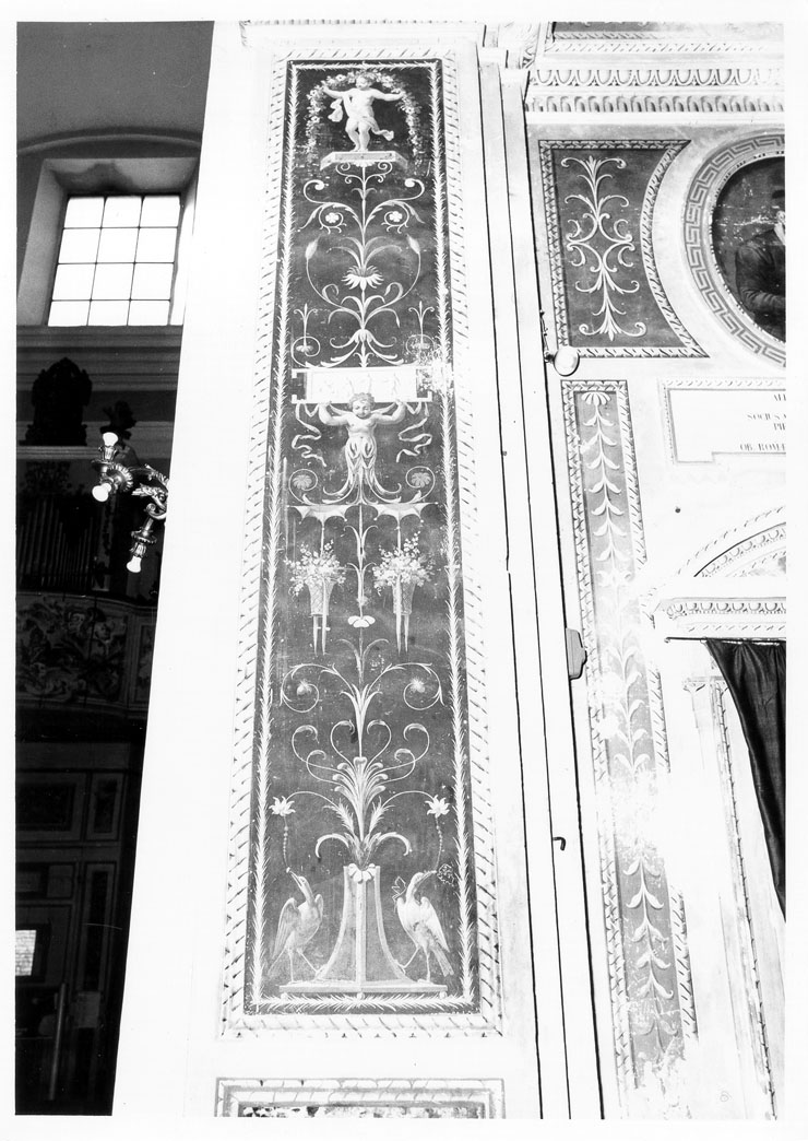motivi decorativi a grottesche (decorazione plastico-pittorica) - ambito marchigiano (sec. XIX)