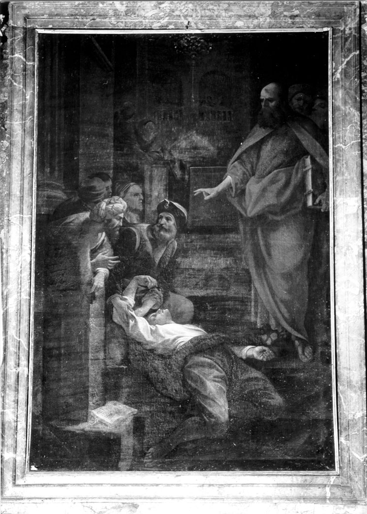 San Paolo resuscita Eutichio (dipinto) di Garbieri Lorenzo (primo quarto sec. XVII)