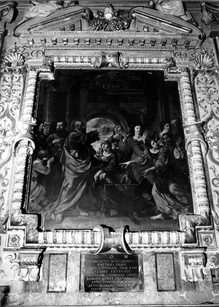 San Pietro resuscita Tabita (dipinto) di Loves Matteo (sec. XVII)
