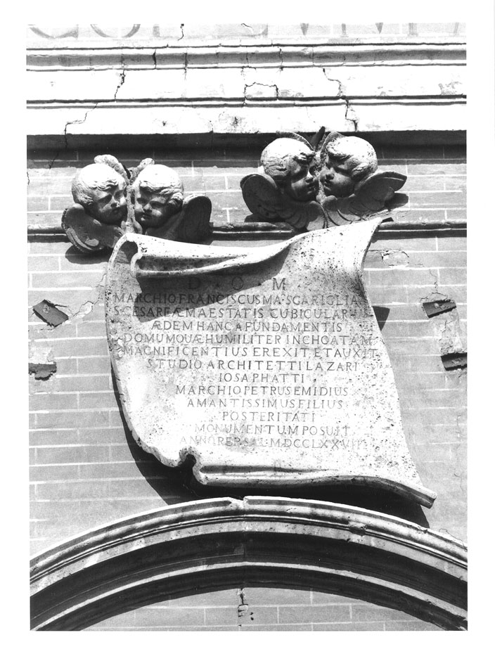 lapide commemorativa di Giosafatti Lazzaro (attribuito), Cappelli Agostino (attribuito) (sec. XVIII)