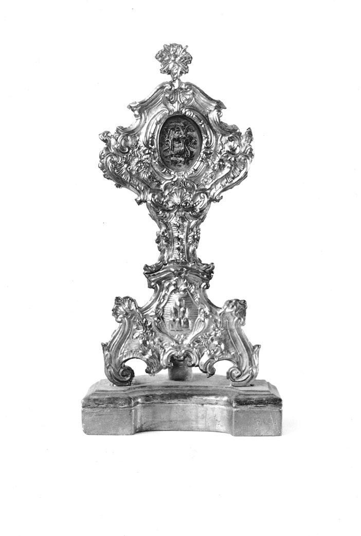 stemma gentilizio della famiglia Sgariglia (reliquiario - a ostensorio) - bottega marchigiana (sec. XVIII)