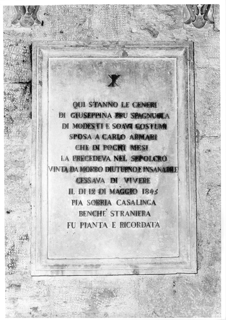 lapide tombale - bottega marchigiana (sec. XIX)