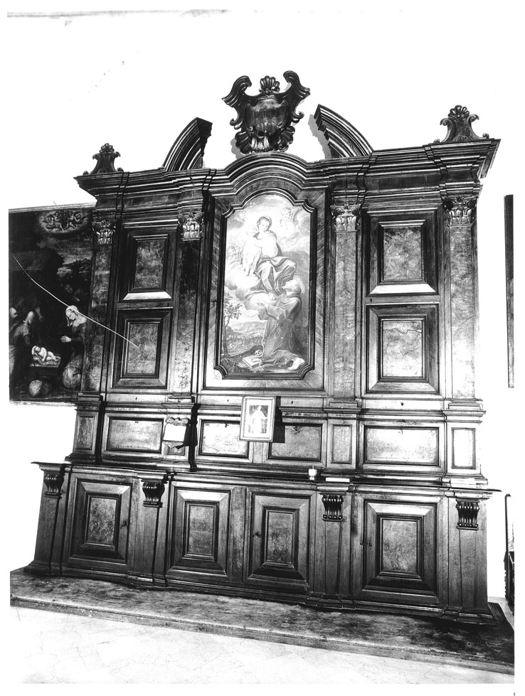 armadio da sacrestia di Miniera Biagio (attribuito), Giosafatti Giuseppe (attribuito) (sec. XVIII)