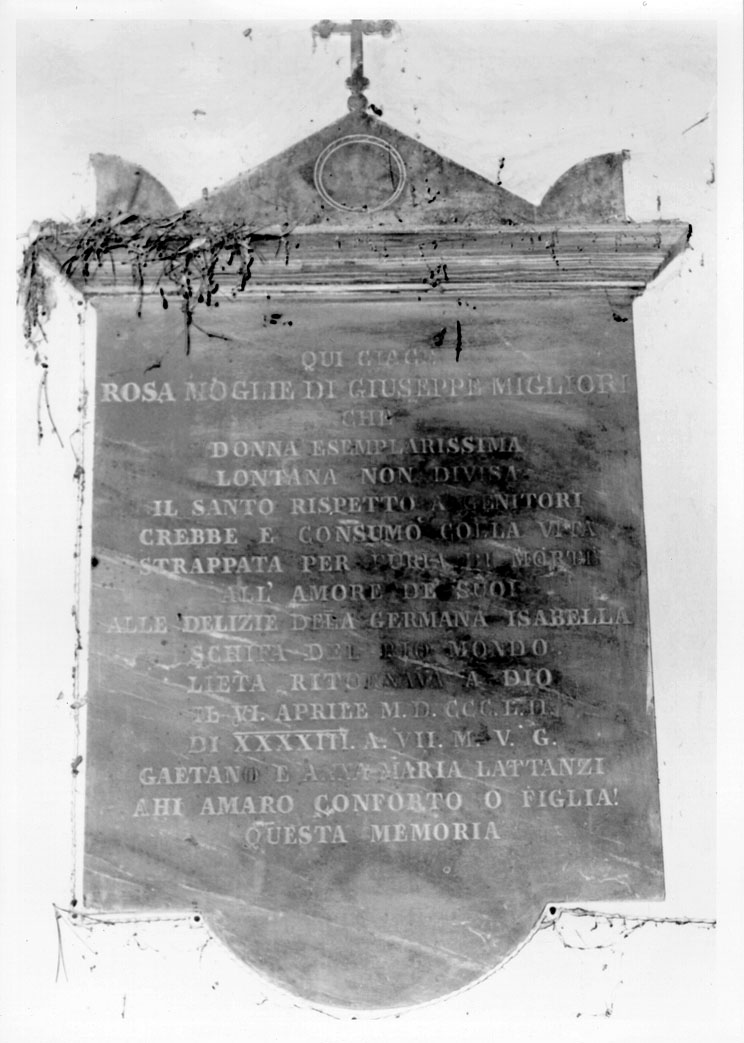 lapide tombale - bottega marchigiana (sec. XIX)