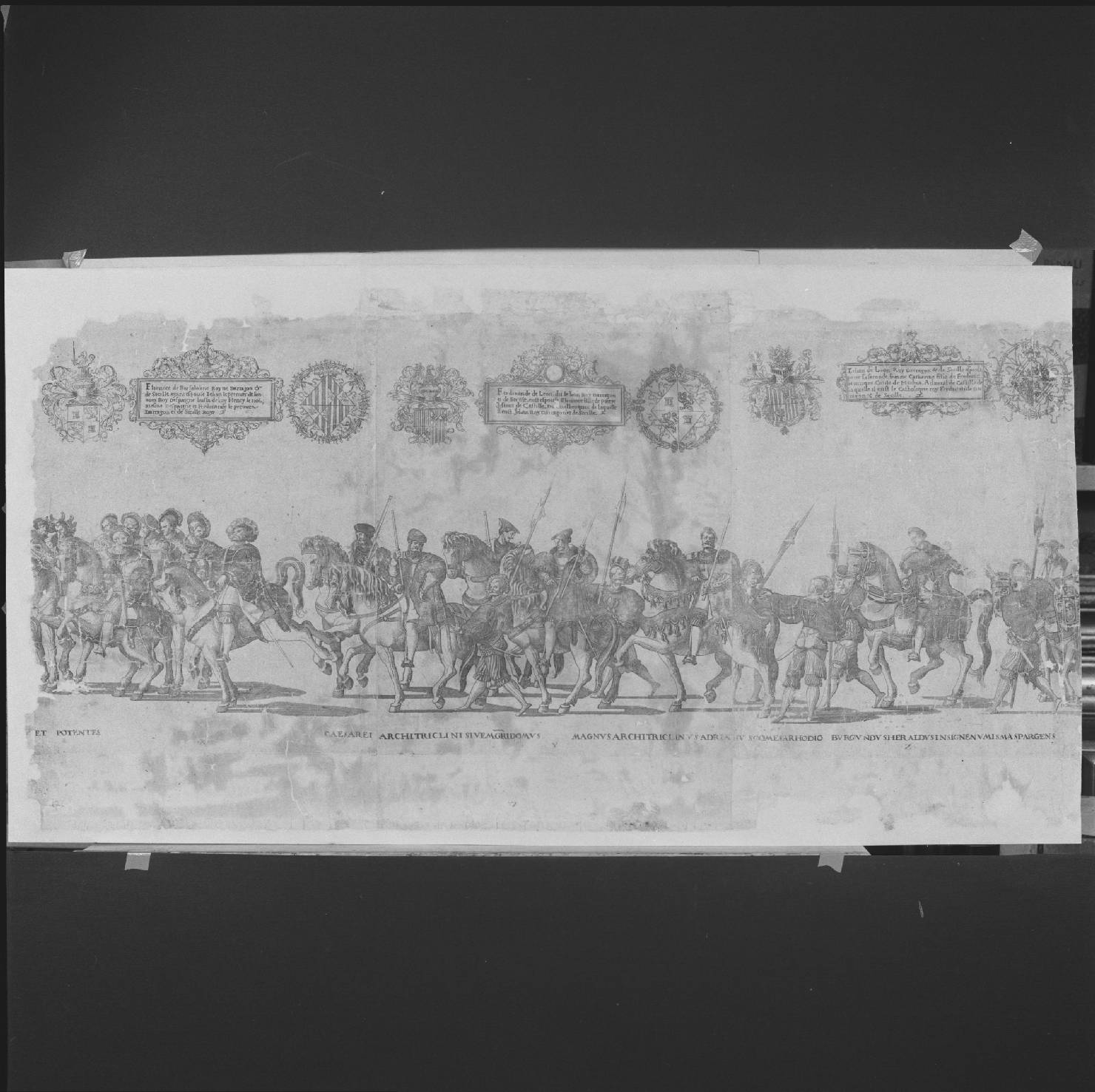 corteo trionfale di Carlo V a Bologna (stampa, stampa composita) di Hogenberg Nicolaus (sec. XVI)
