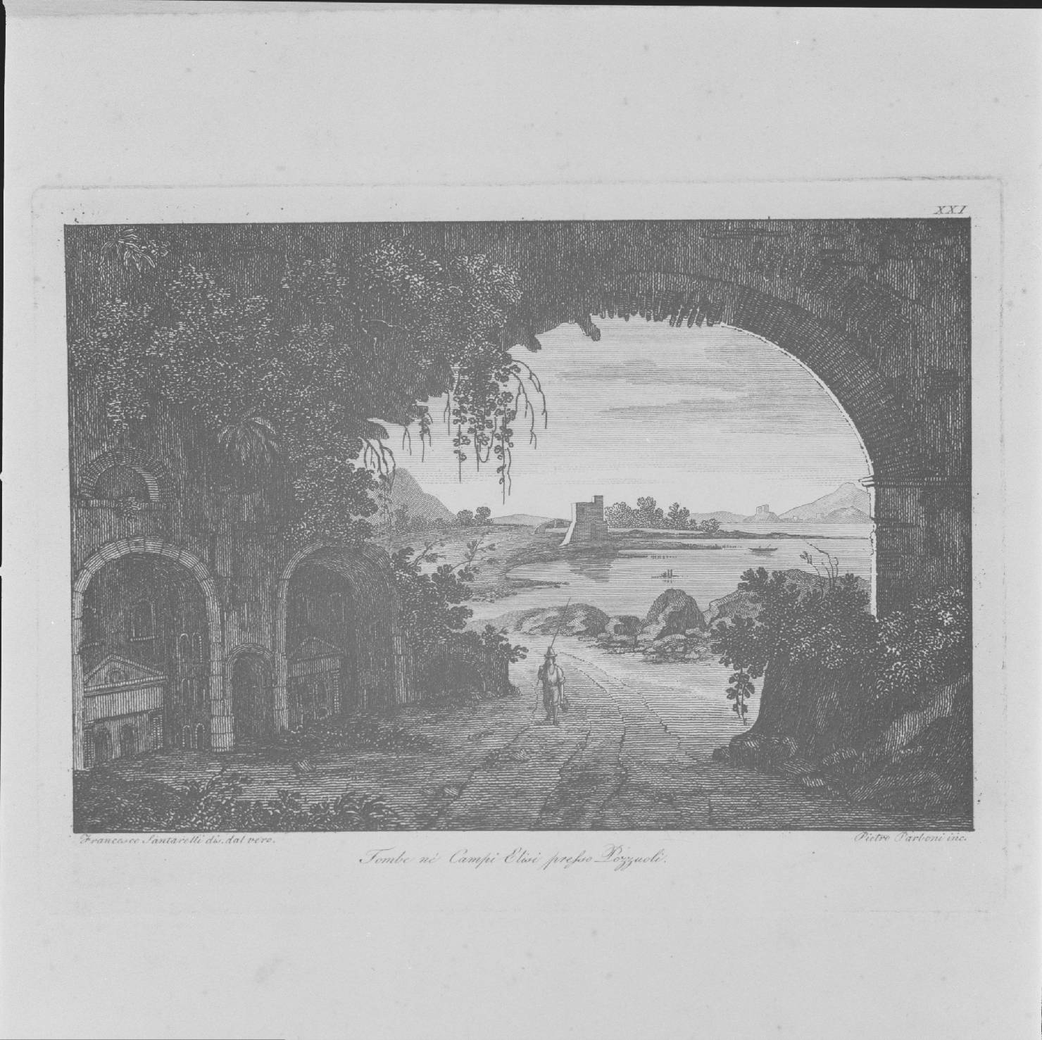 veduta dei Campi Elisi (stampa, elemento d'insieme) di Santarelli Francesco, Parboni Pietro (sec. XIX)