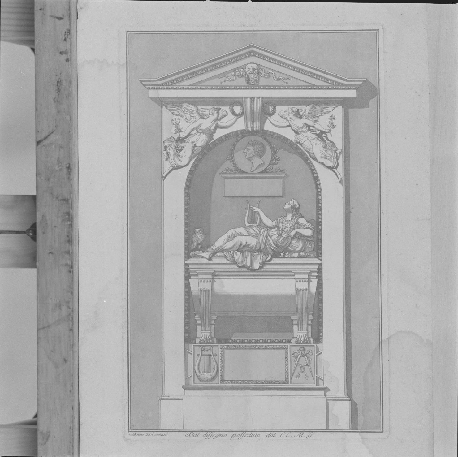 studio per monumento funebre (stampa) di Tesi Mauro (metà sec. XVIII)