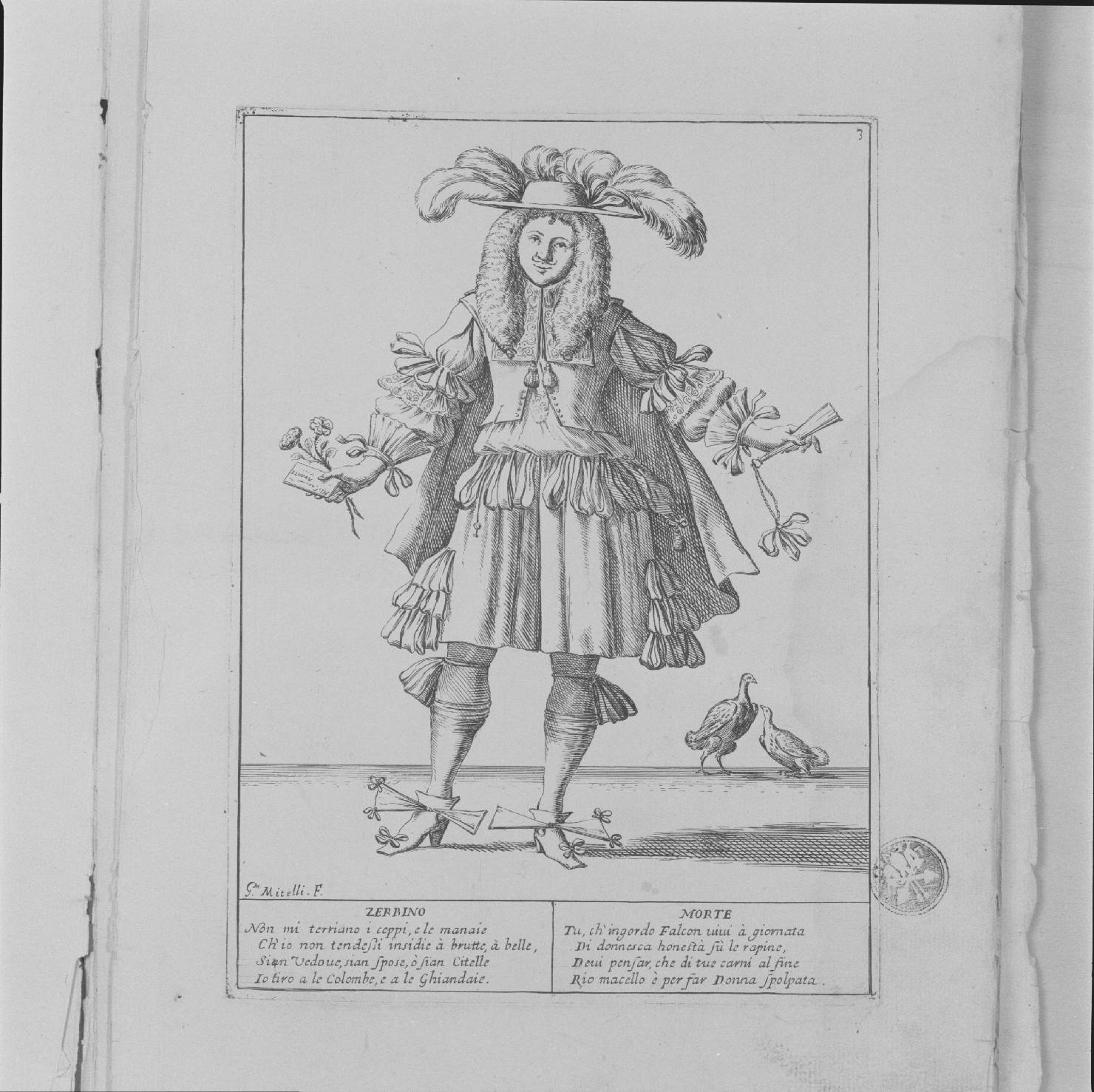 figura maschile (stampa, serie) di Mitelli Giuseppe Maria (sec. XVII)