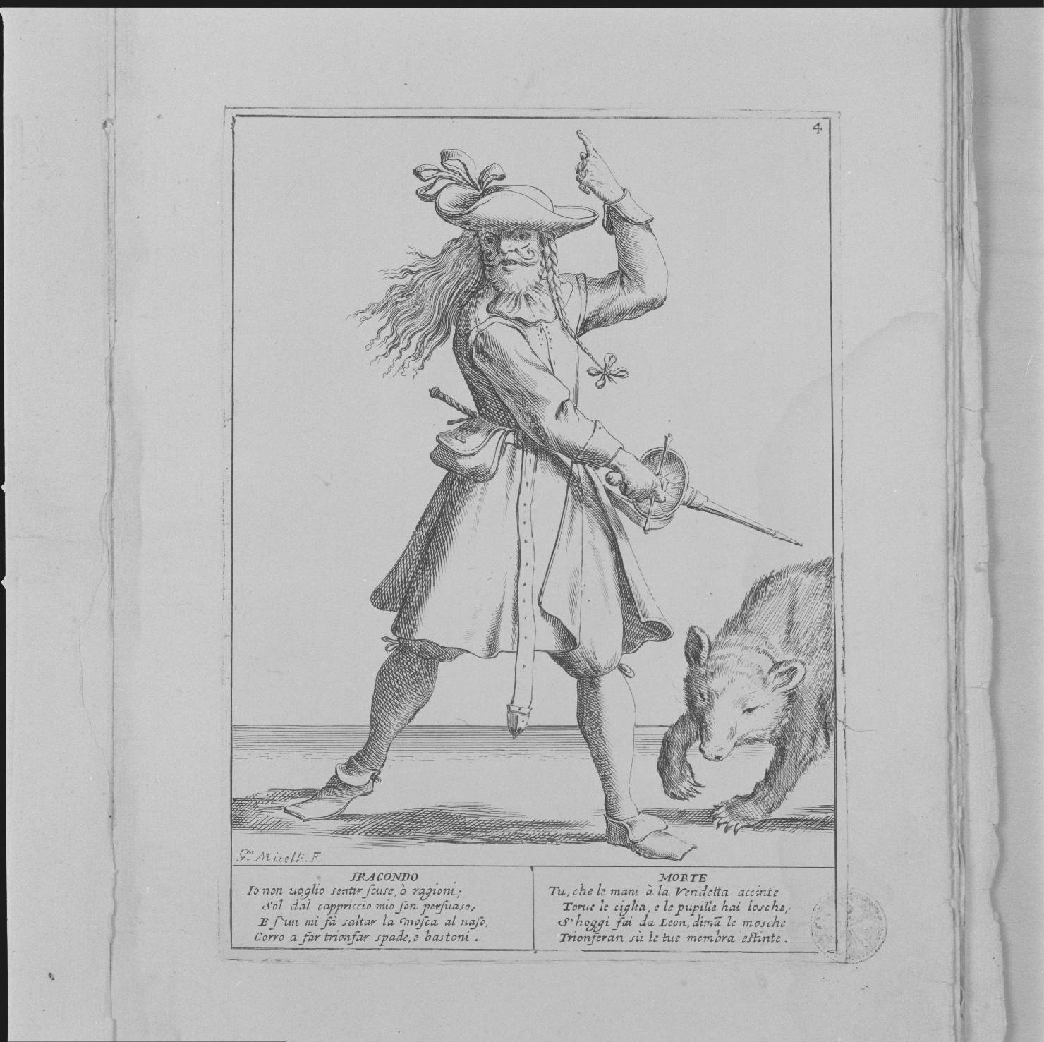 iracondo (stampa, serie) di Mitelli Giuseppe Maria (sec. XVII)