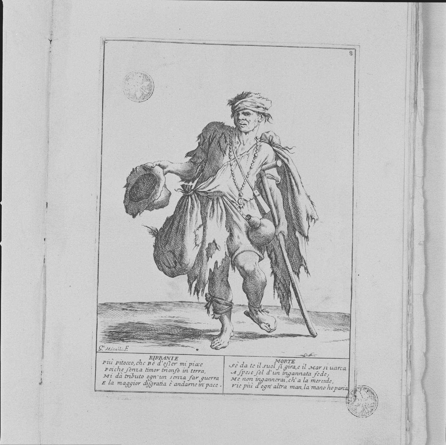 mendicante (stampa, serie) di Mitelli Giuseppe Maria (sec. XVII)
