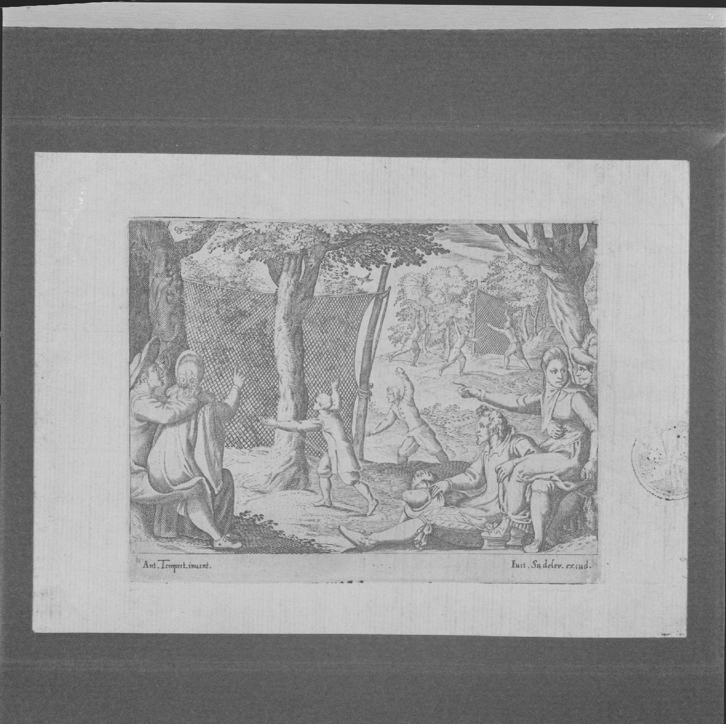 scena di caccia agli uccelli (stampa, serie) di Tempesta Antonio, Sadeler Justus (sec. XVII)