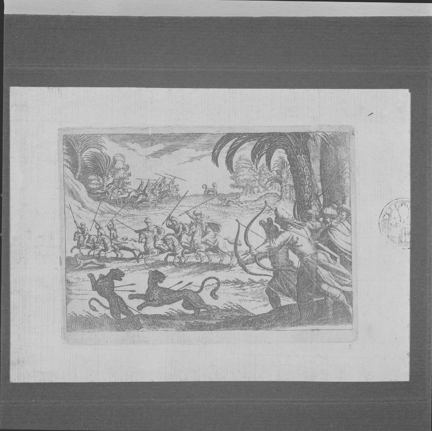 scena di caccia ai leopardi (stampa, serie) di Tempesta Antonio, Sadeler Justus (sec. XVII)