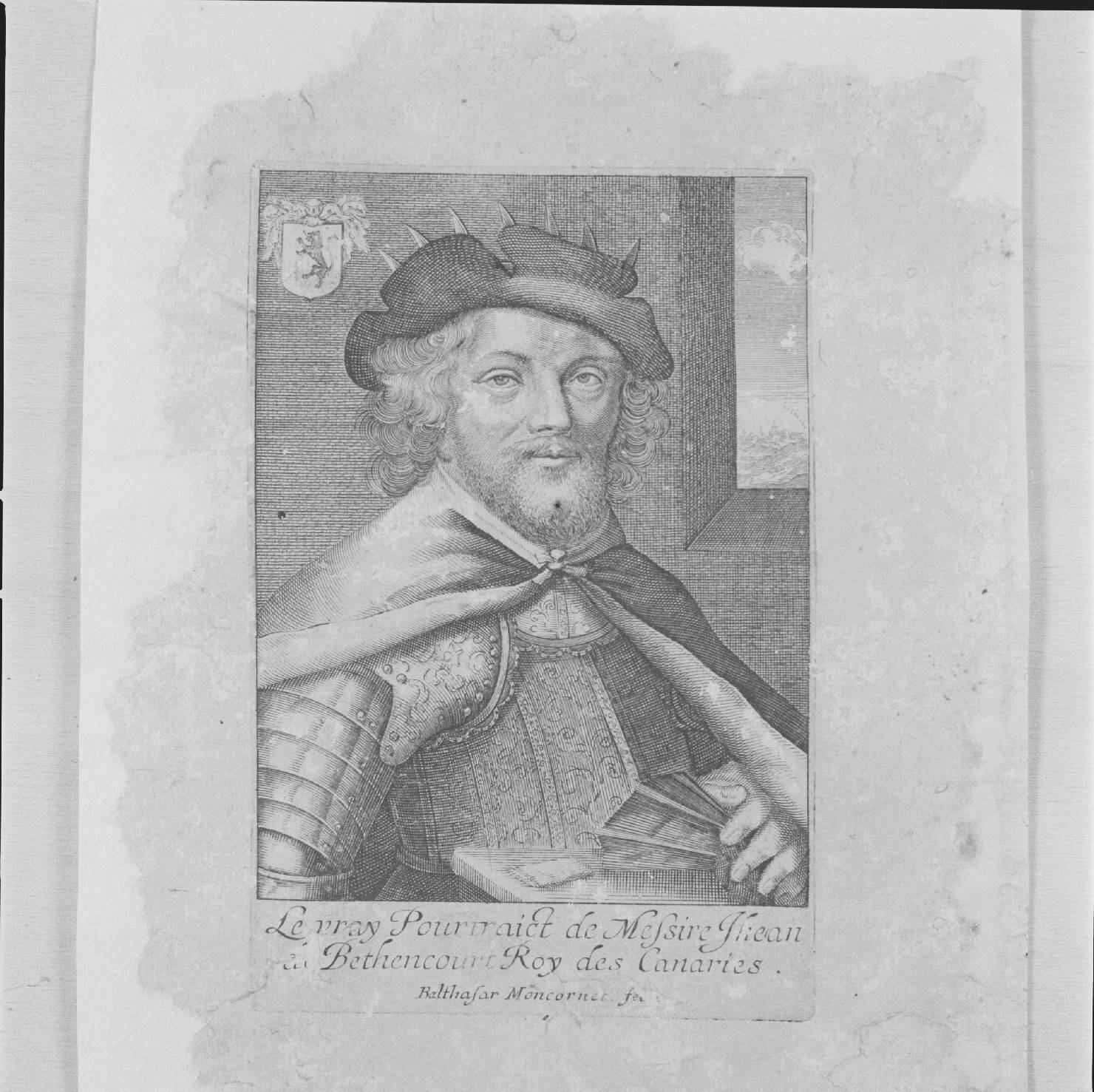ritratto di Jean di Bethencourt re delle Canarie (stampa) di Moncornet Balthasar - ambito francese, ambito francese (sec. XVII)