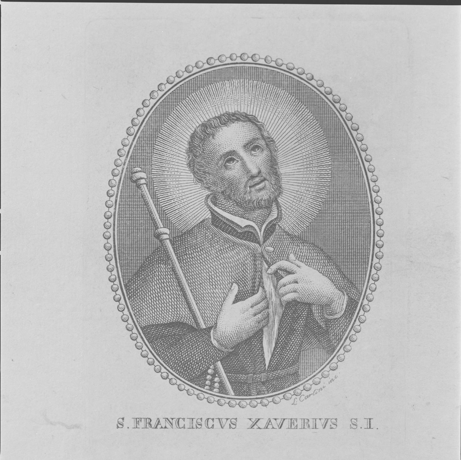 San Francesco Saverio (stampa, serie) di Carlini L - ambito italiano, ambito italiano (prima metà sec. XIX)