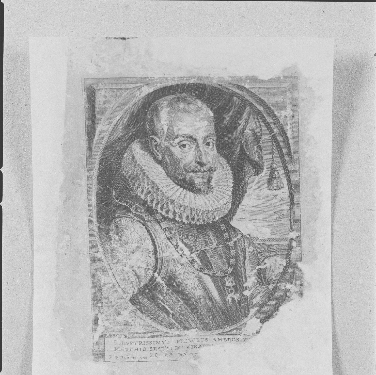 ritratto del principe Ambrogio (stampa) di Rubens Peter Paul, Jode Pieter de il Vecchio - ambito fiammingo, ambito fiammingo (prima metà sec. XVII)