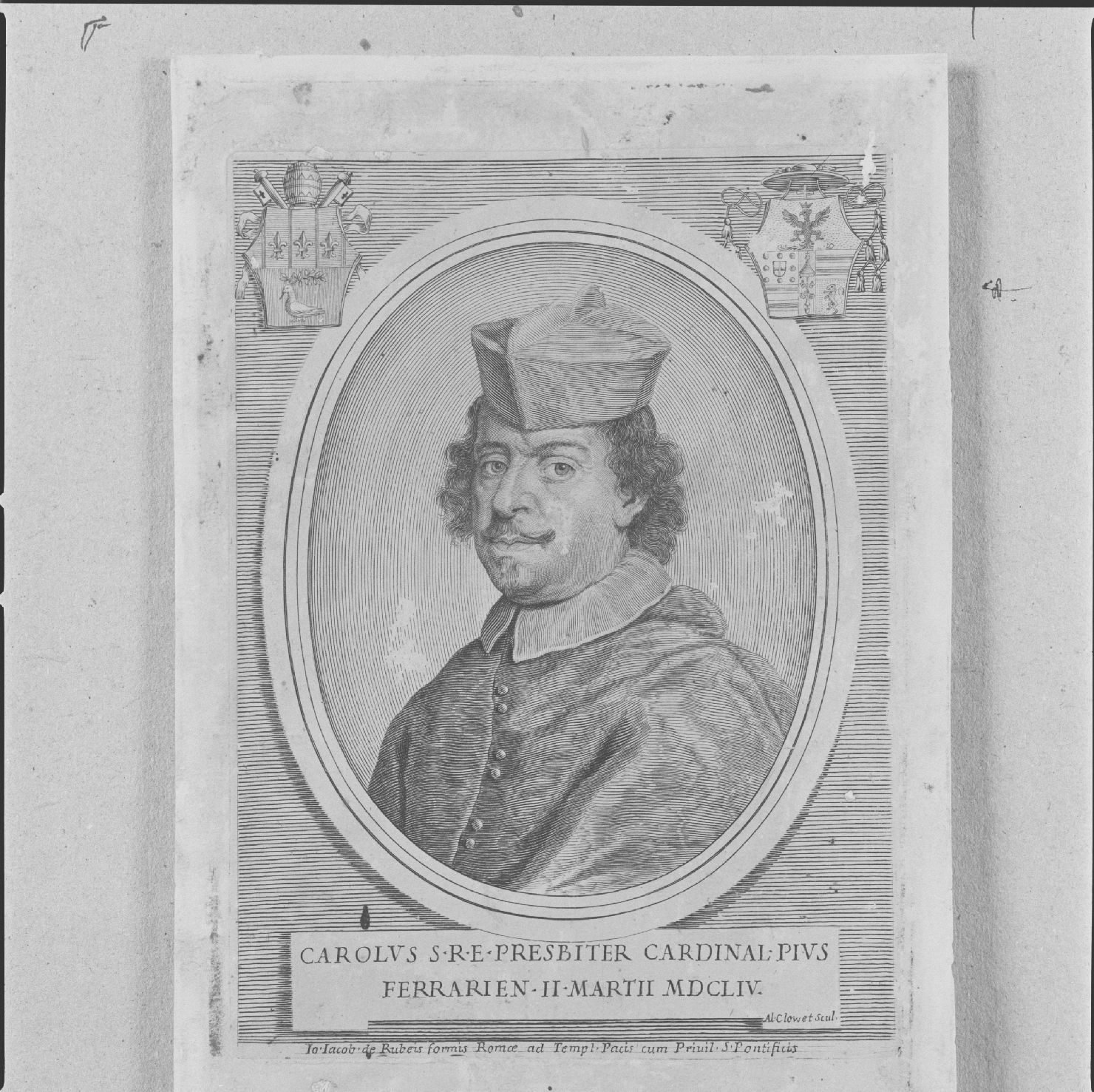 ritratto del cardinale Carlo Pio (stampa) di Clouvet Albert - ambito romano, ambito romano (sec. XVII)