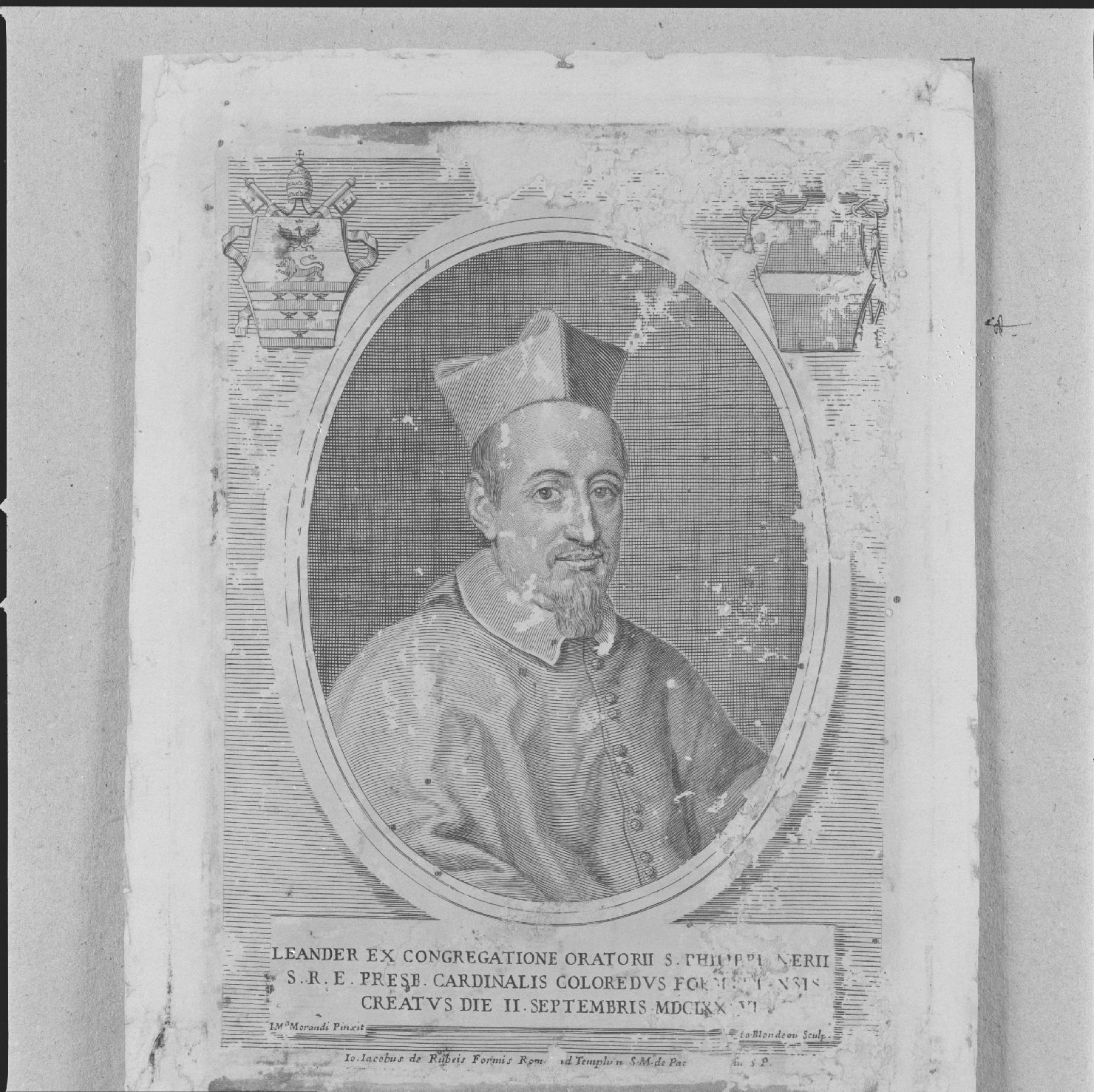 ritratto del cardinale Leandro Colloredo (stampa) di Morandi Giovanni Maria, Blondeau Jacques - ambito romano, ambito romano (sec. XVII)