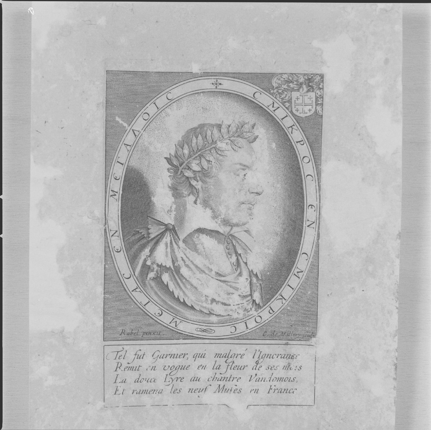 ritratto di Robert Garnier (stampa tagliata) di Mallery Karel van, Rabel Jean (secc. XVI/ XVII)