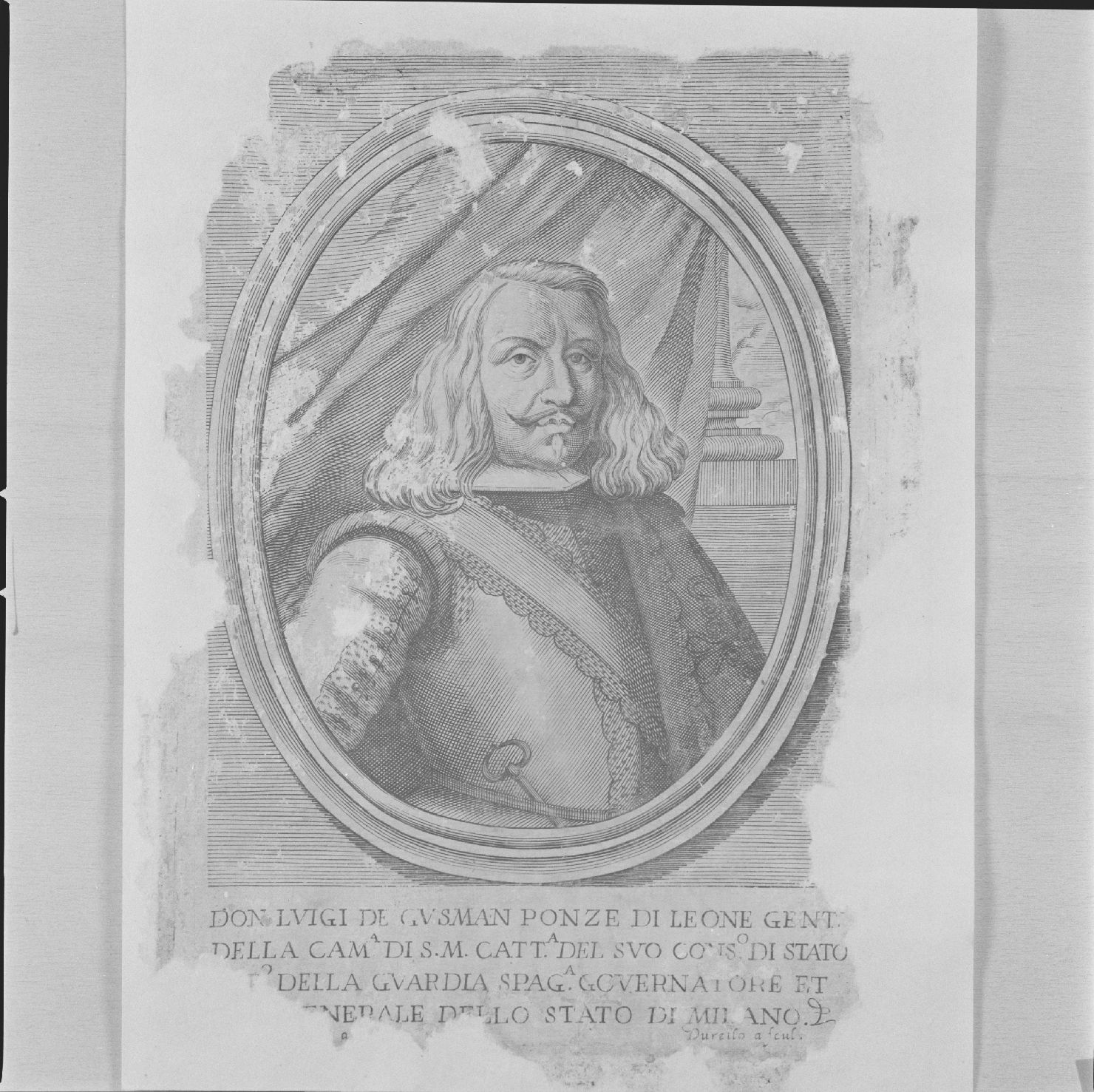 ritratto di Luigi Guzman (stampa) di Durello Simone, Fiori Cesare (sec. XVII)