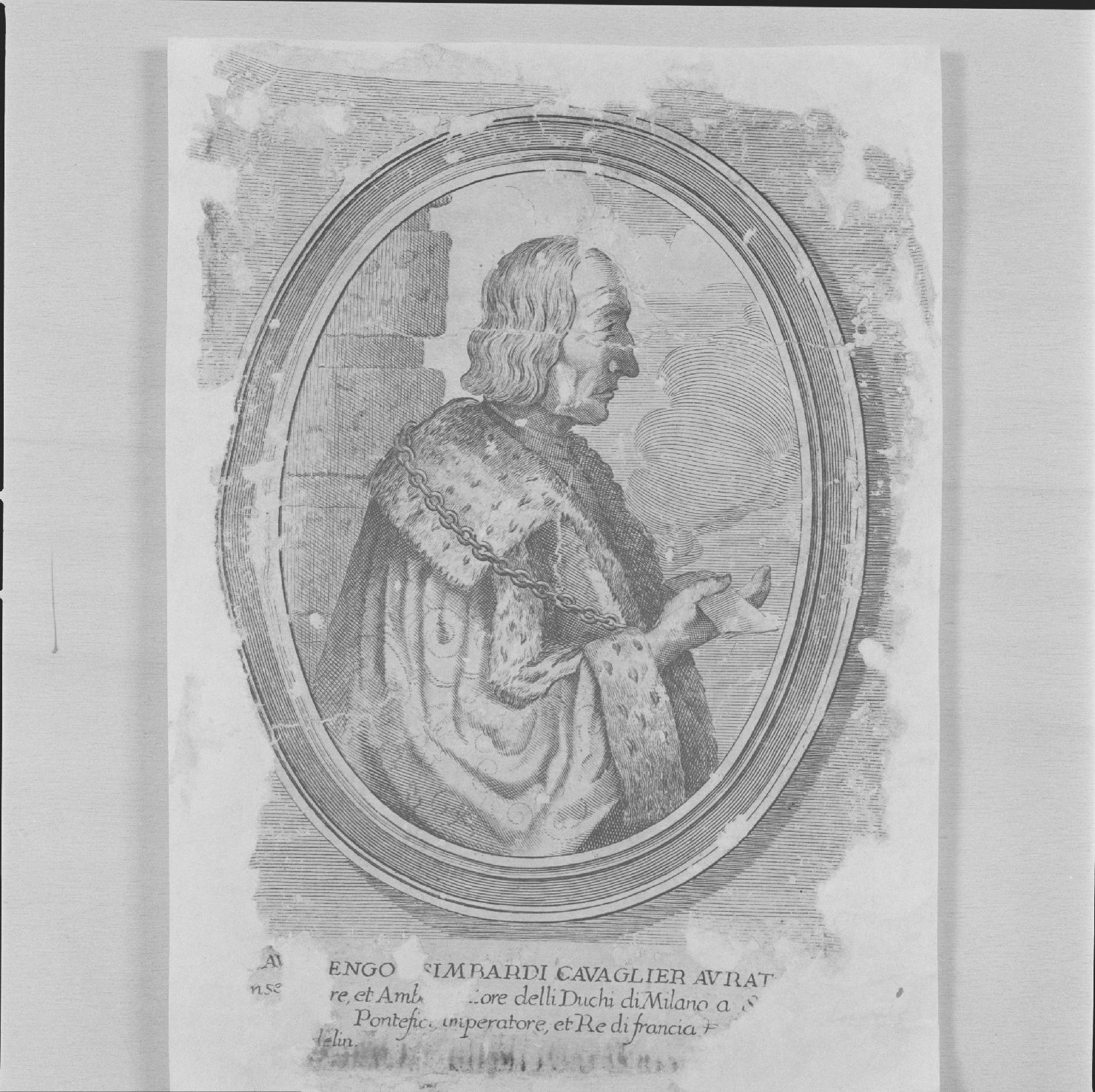 ritratto di Lorenzo Isimbardi (stampa smarginata) di Bonacina Giovanni Battista, Fiori Cesare (sec. XVII)