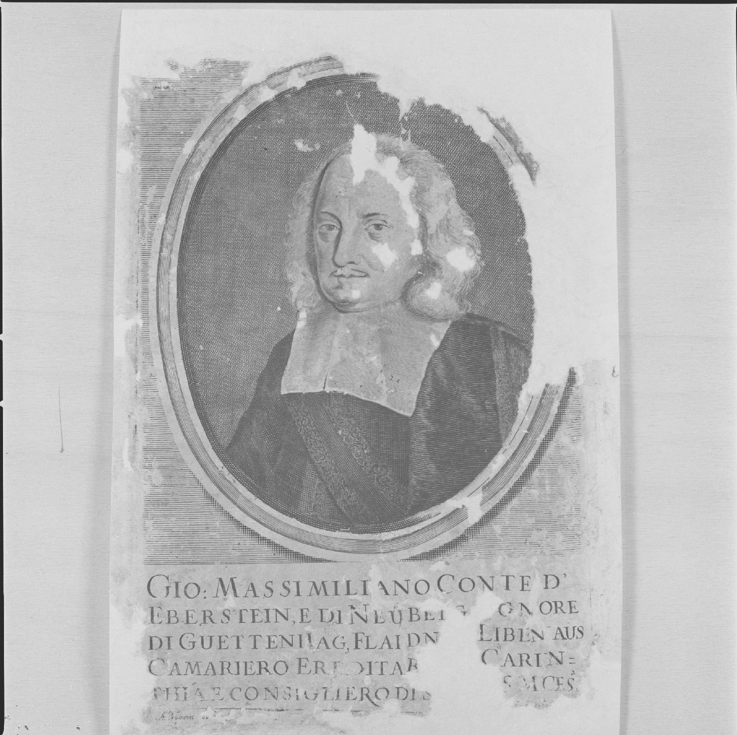 ritratto del conte di Eberstein e Neuberg Giovanni Massimiliano (stampa smarginata) di Bloemaert Abraham - ambito fiammingo (prima metà sec. XVII)