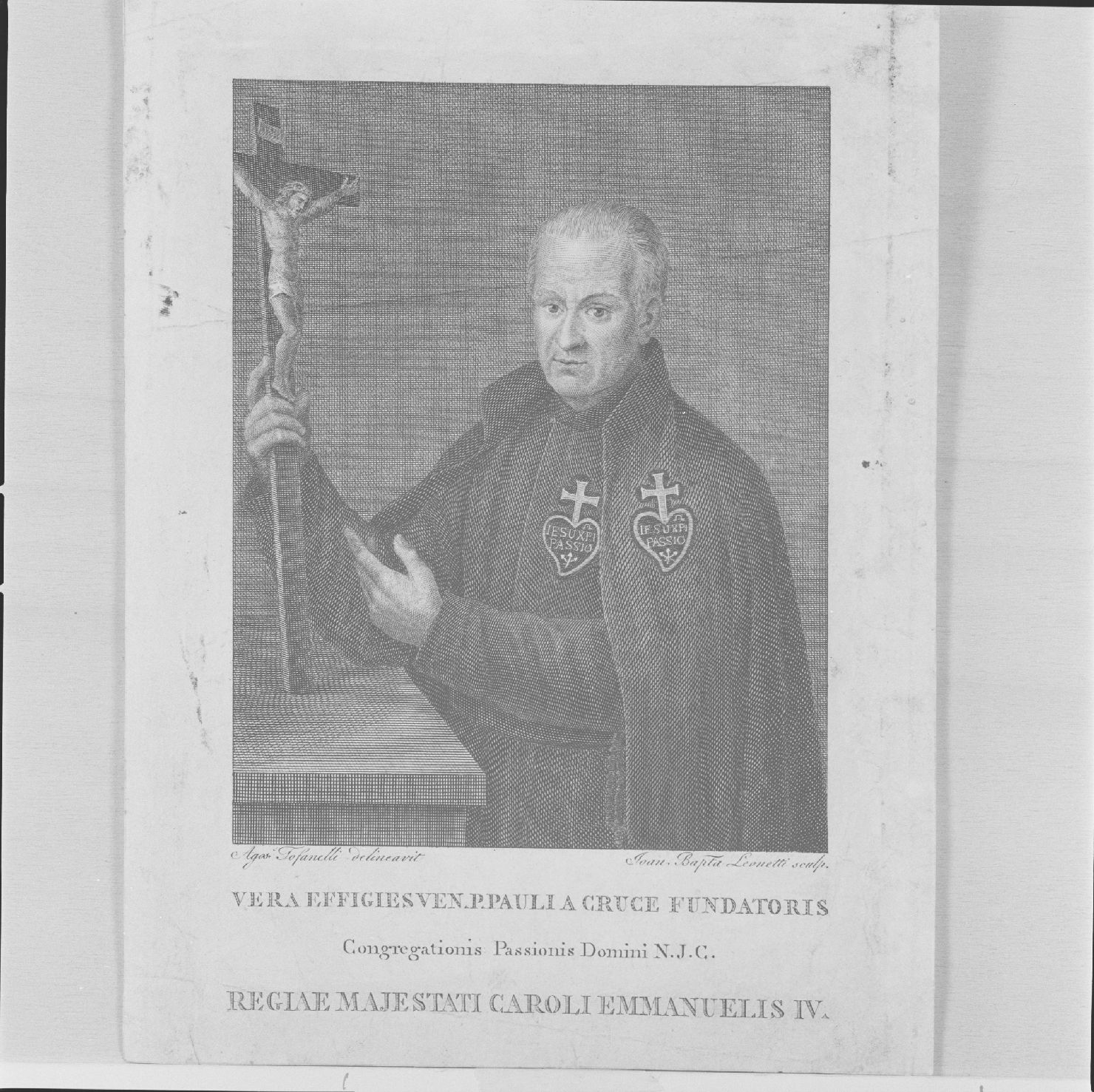ritratto di Paolo della Croce (stampa) di Leonetti Giovanni Battista, Tofanelli Agostino (fine/inizio secc. XVIII/ XIX)