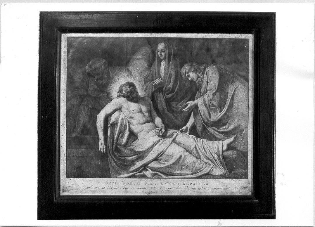 stazione XIV: Gesù deposto nel sepolcro (stampa, elemento d'insieme) di Sabatelli Luigi, Eredi Benedetto (sec. XVIII, sec. XIX)