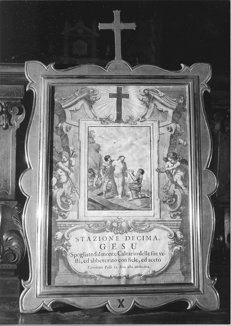 stazione X: Gesù spogliato e abbeverato di fiele (stampa, elemento d'insieme) di Cantarelli Giuseppe (sec. XVIII)