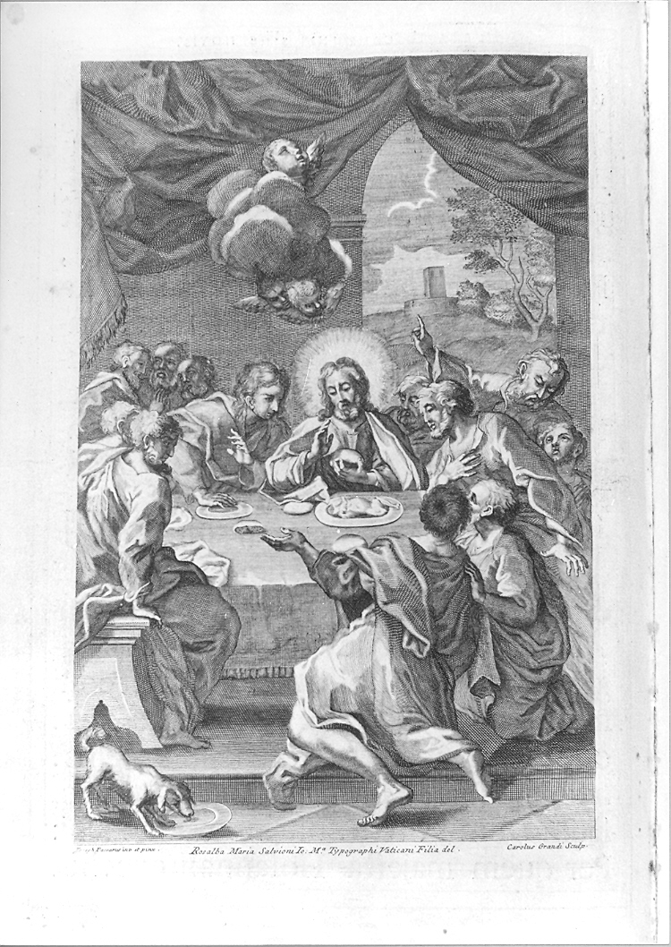 ultima cena (stampa) di Passeri Giuseppe, Salvioni Rosalba Maria, Grandi Carlo (sec. XVIII)