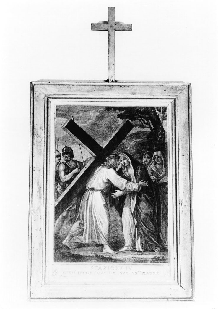 stazione IV: Gesù incontra la Madonna (stampa, elemento d'insieme) di Campanella Angelo (seconda metà sec. XVIII)