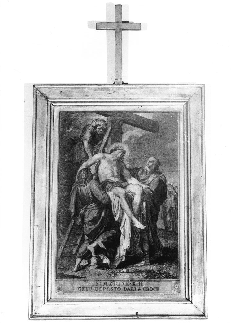 stazione XIII: Gesù deposto dalla croce (stampa, elemento d'insieme) di Campanella Angelo (seconda metà sec. XVIII)