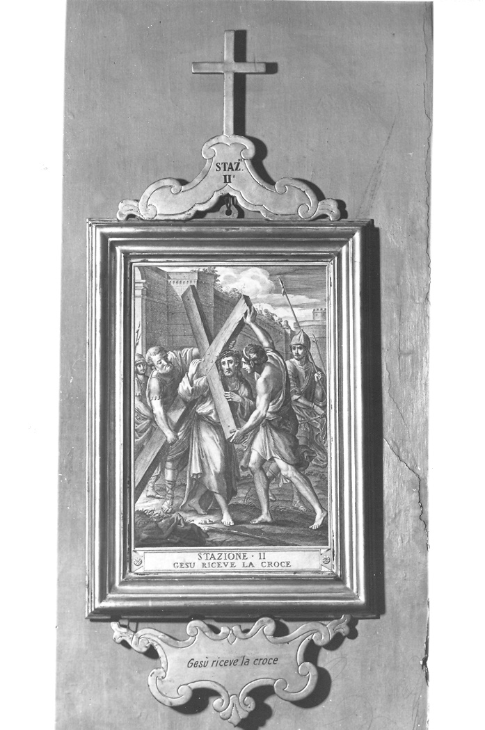 stazione X: Gesù spogliato e abbeverato di fiele (stampa, elemento d'insieme) di Perini G (sec. XVIII)