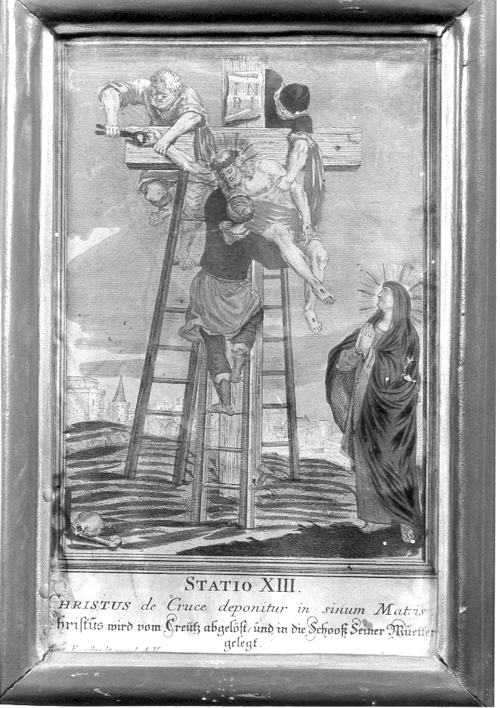 stazioni della via crucis (stampa, serie) di Engelbrecht Martin (sec. XVIII)