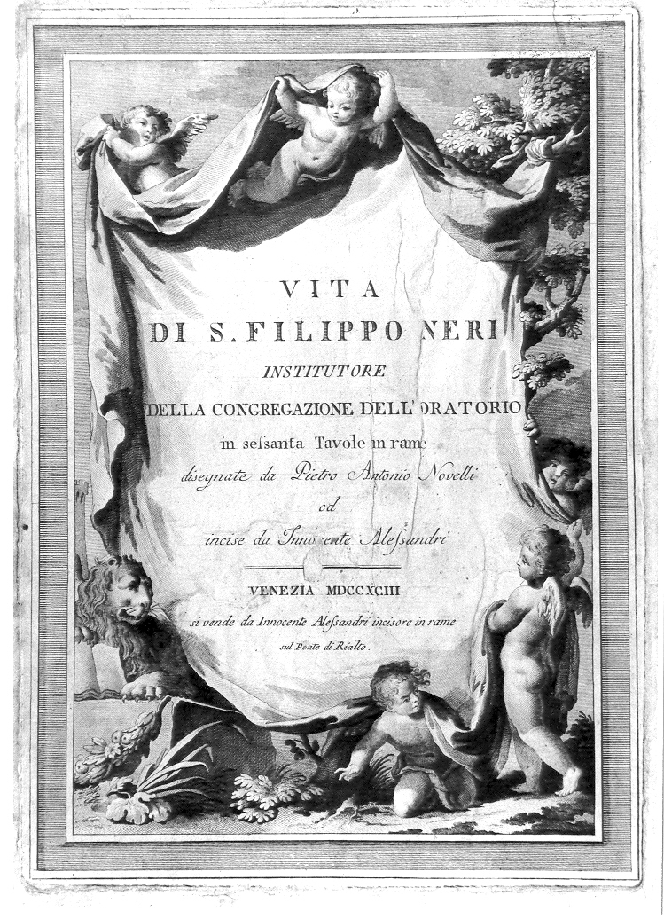 frontespizio con angeli (stampa, serie) di Alessandri Innocente, Novelli Pietro Antonio (sec. XVIII)