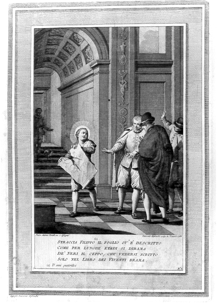 San Filippo Neri abbandona la famiglia (stampa, serie) di Alessandri Innocente, Novelli Pietro Antonio (sec. XVIII)