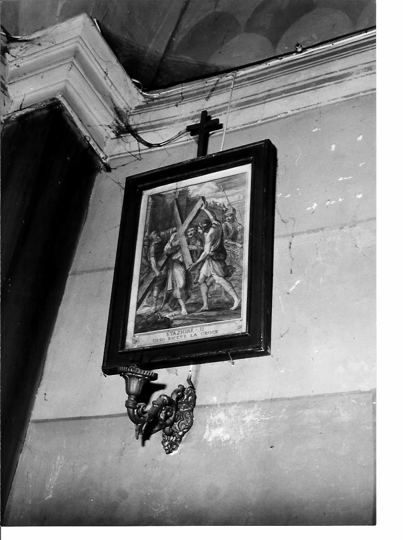 stazione II: Gesù caricato della croce (stampa, serie) di Camuccini Pietro (fine/inizio secc. XVIII/ XIX)