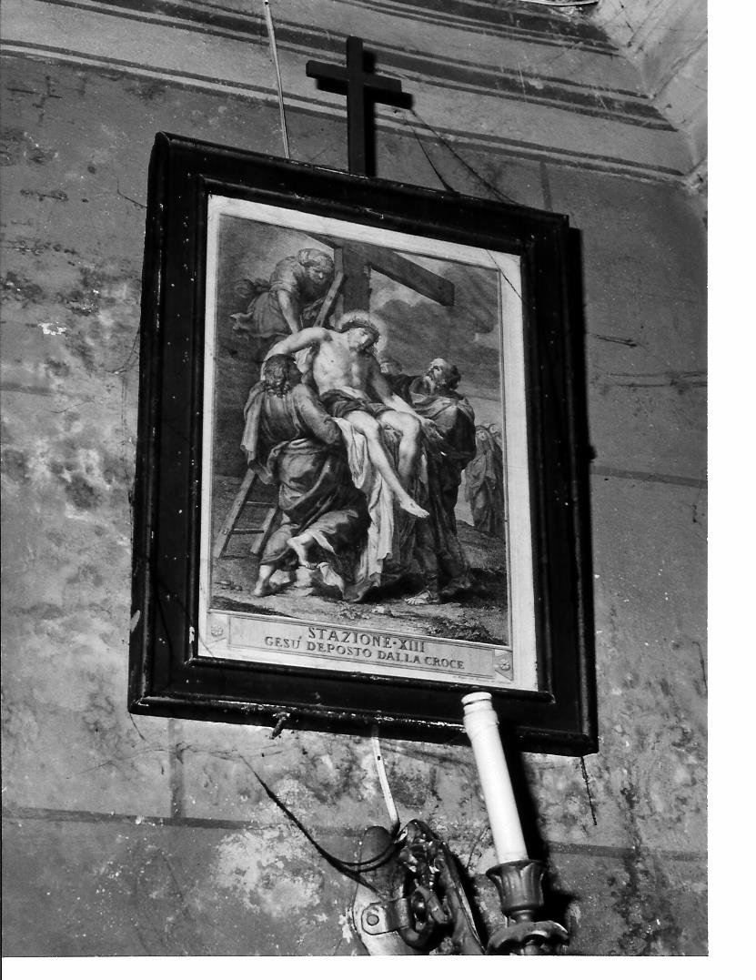 stazione XIII: Gesù deposto dalla croce (stampa, serie) di Camuccini Pietro (fine/inizio secc. XVIII/ XIX)