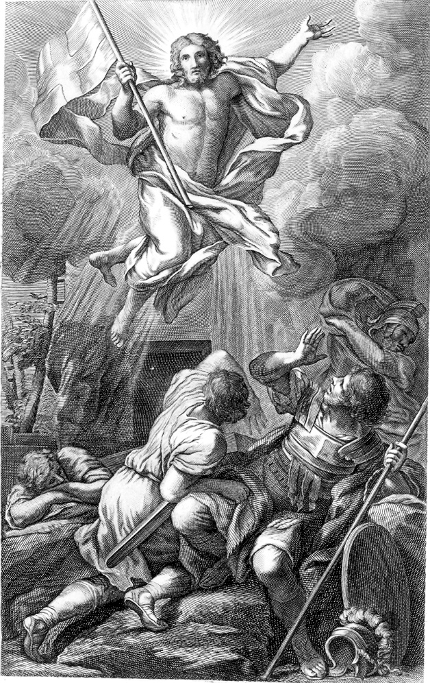 resurrezione di Cristo (stampa) di Vincent Hubert (sec. XVIII)