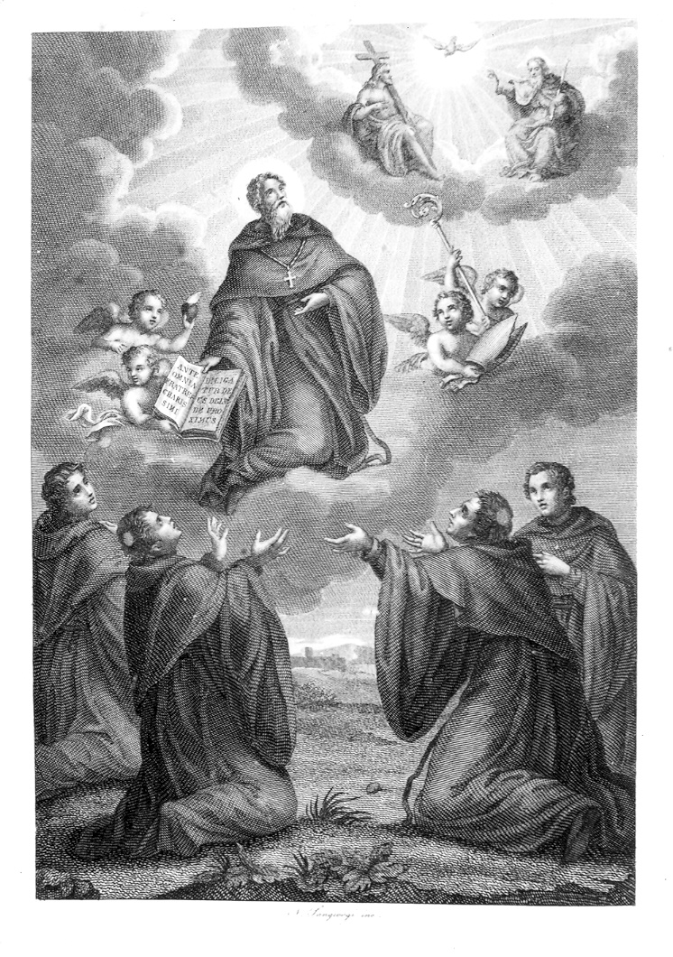 gloria di Sant'Agostino (stampa) di Sangiorgi Nicola (sec. XIX)
