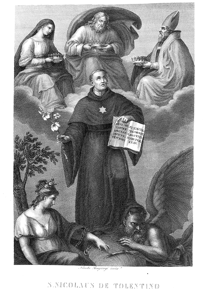 San Nicola da Tolentino (stampa) di Sangiorgi Nicola (sec. XIX)