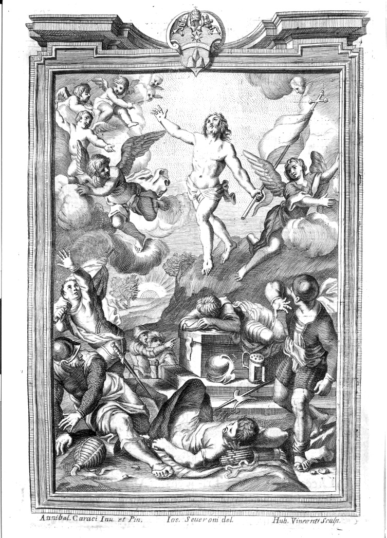 resurrezione di Cristo (stampa) di Carracci Annibale, Vincent Hubert, Severoni Giuseppe (sec. XVIII)