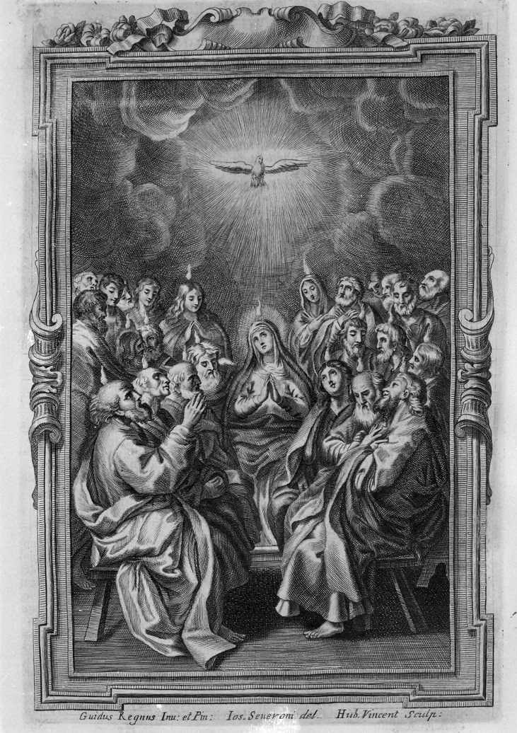 Pentecoste (stampa) di Reni Guido, Vincent Hubert, Severoni Giuseppe (sec. XVIII)