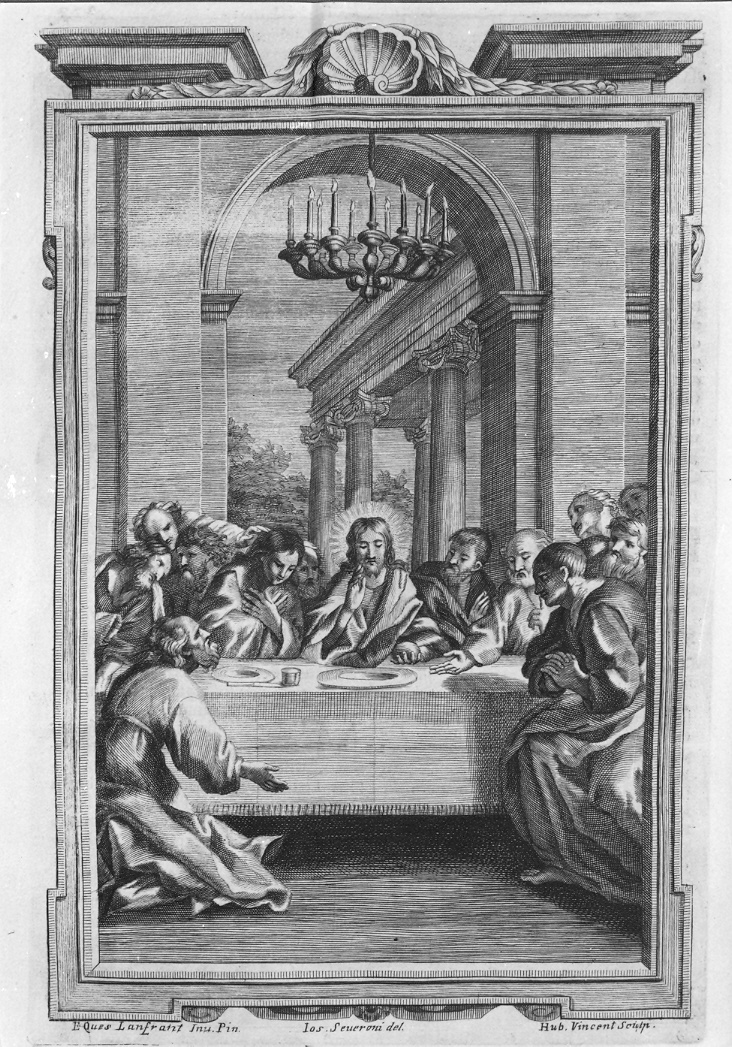 ultima cena (stampa) di Vincent Hubert, Severoni Giuseppe (sec. XVIII)