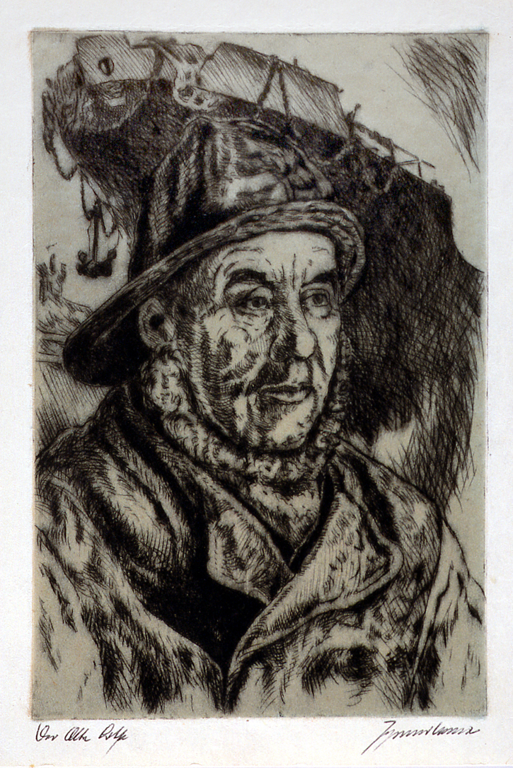 figura di uomo (stampa) di Brauer Johannes (terzo quarto sec. XX)