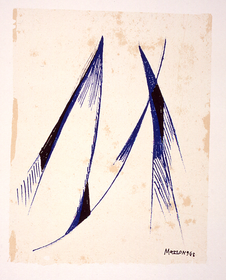 Forme astratte, motivi astratti (stampa a colori) di Mazzon Galliano (sec. XX)