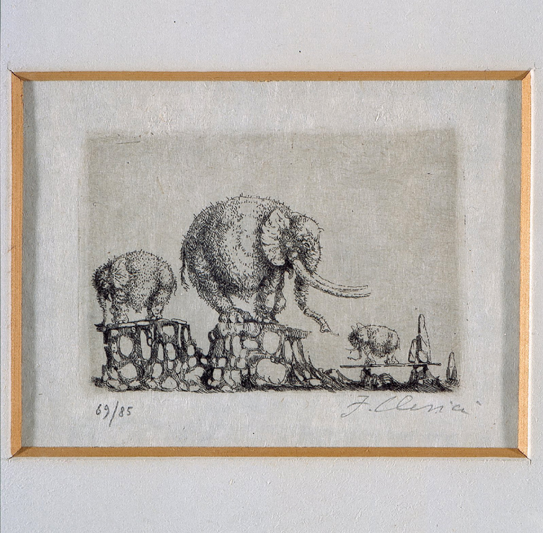 Elefanti, elefanti (stampa) di Clerici Fabrizio (sec. XX)