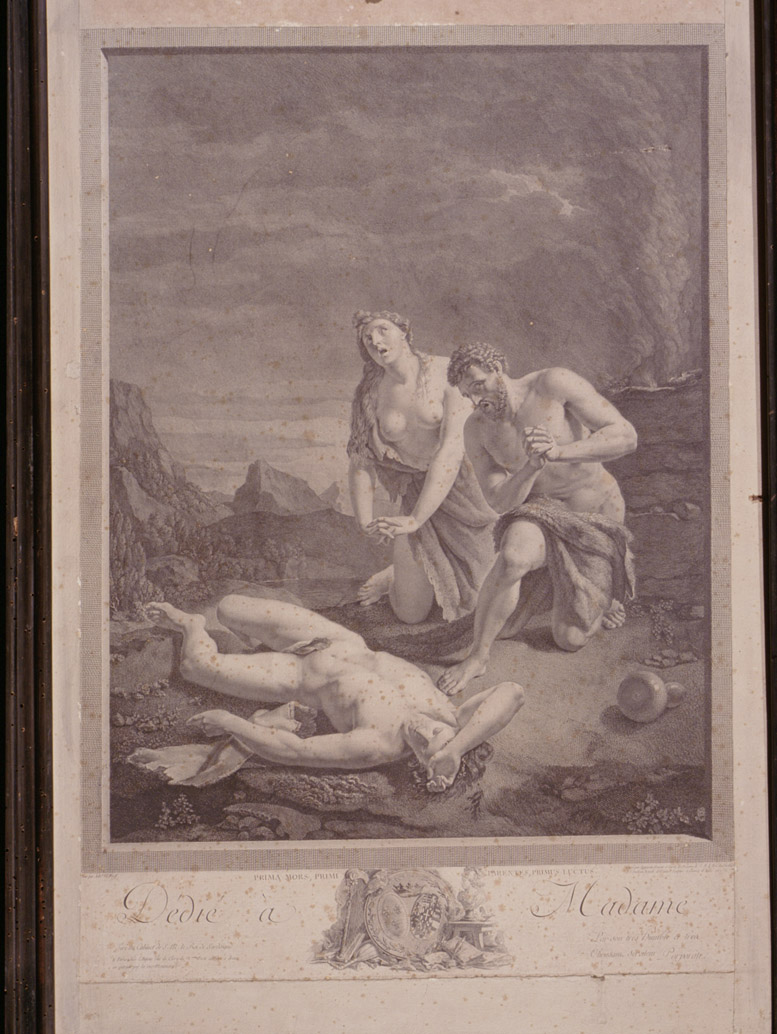 morte di Abele (stampa tagliata, serie) di Porporati Carlo Antonio, Werff Adriaen van der Maler (sec. XVIII)