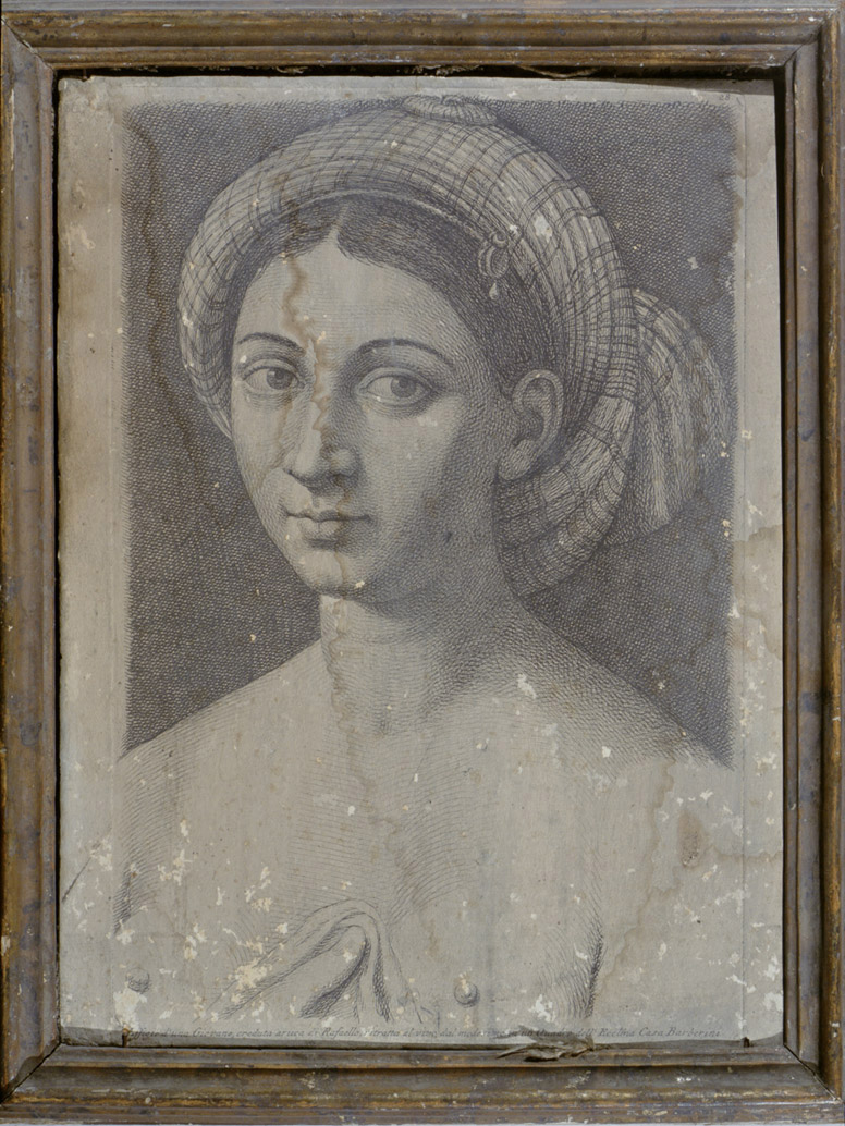 La Fornarina, ritratto femminile (stampa, serie) di Fidanza Paolo (attribuito), Sanzio Raffaello (sec. XVIII)